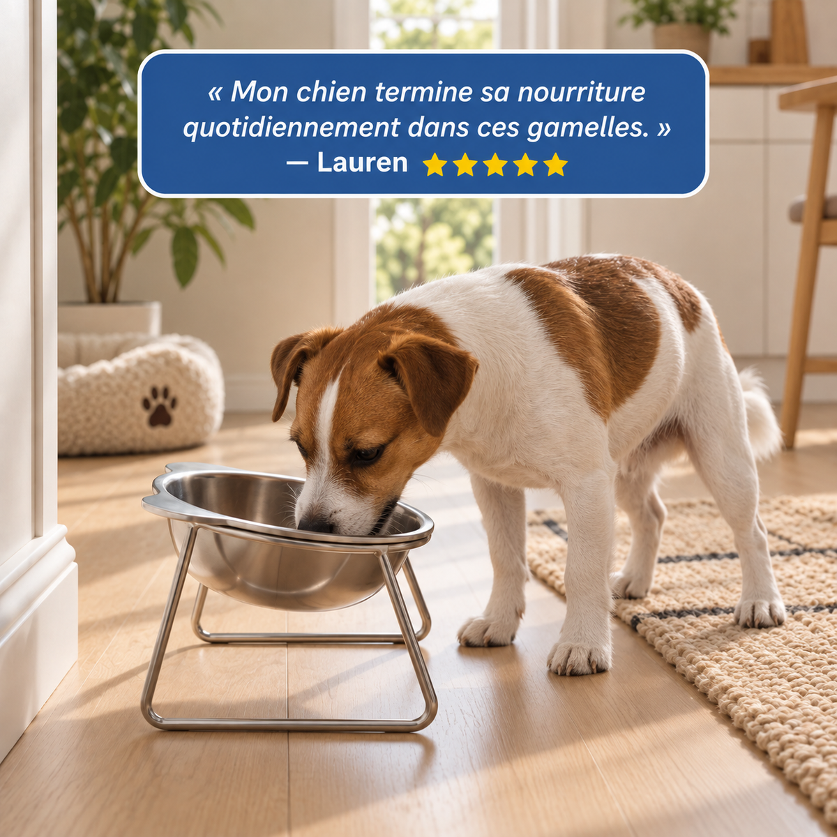 Gamelle surélevée en inox pour chien | Nelo