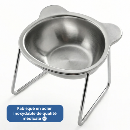 Gamelle surélevée en inox pour chien | Nelo