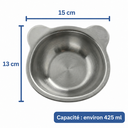 Gamelle surélevée en inox pour chat | Nelo