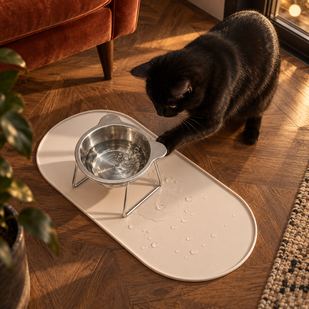 Tapis anti-débordement Nelo pour gamelles de chat et chien — photo 2