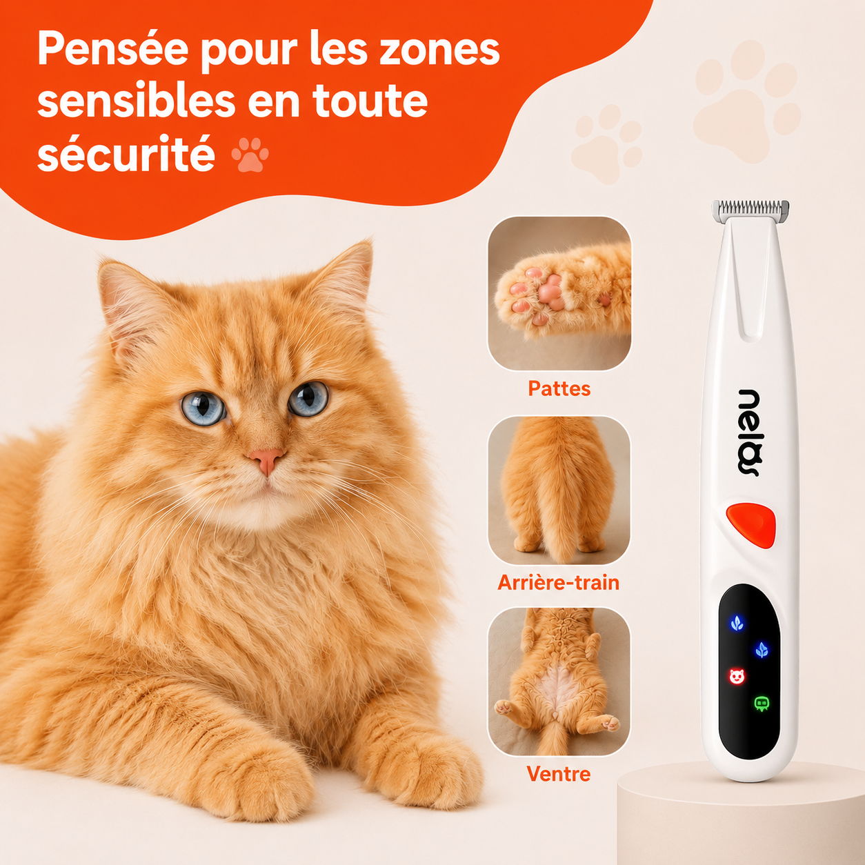 Tondeuse de toilettage pour chat | Nelo